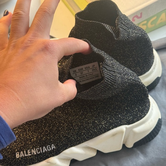 Balenciaga Black Sparkle Sneakers - Picture 4 of 7